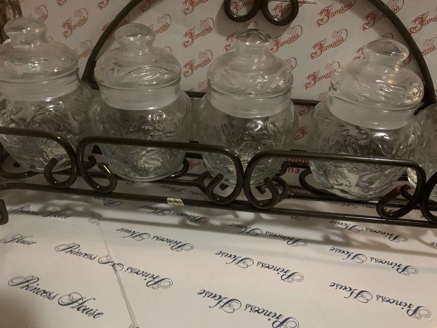 Princess House Fantasia Spice Rack With Jars And New