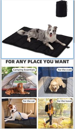 Upgrade Outdoor Dog Bed, Waterproof Dog Bed for Crate, Machine Washable and Easy Clean Travel Dog Bed, Foldable Pet Mat for Small, Medium Dog and Cat,