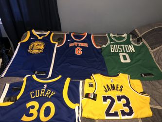 Warriors lakers Knicks Celtics Swingman jerseys real