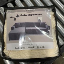 LA MEACK Sectional Couch Covers 2-Piece