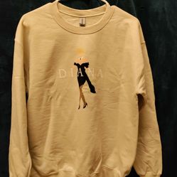 Princess Diana Sweatshirt Size: Adult M (Sand Color)