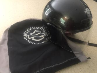 Harley Davidson Unisex Black Gloss Padded Jet Helmet Full Visor Cover Size Small