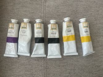 Used Hand Made Modern Acrylic Paint Lot of 6 Tubes 2oz Craft Destash