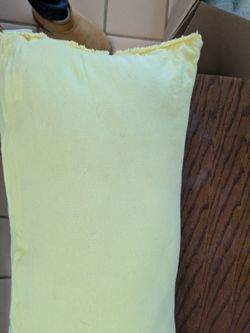 Hand embroidered craft pillow - yellow spring theme
