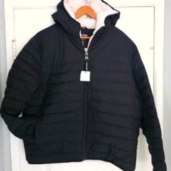 Men's Calvin Klein Black Sherpa Jacket Puffer XL