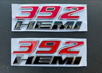 Set of 2 392 hemi badge emblem adhesive back see all pictures sold separately SHIPPING AVAILABLE