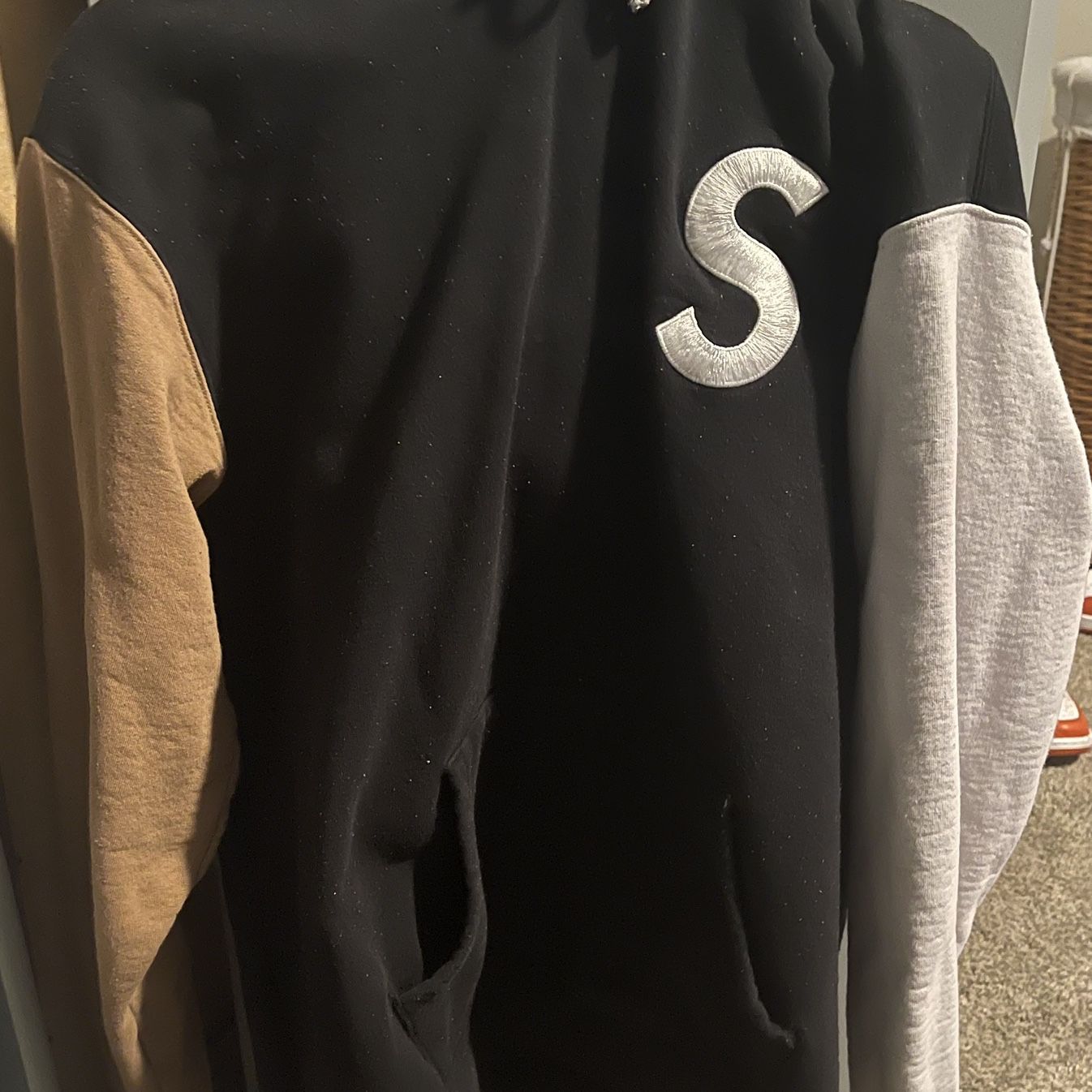 Supreme S Logo Colorblocked Hooded Sweatshirt 