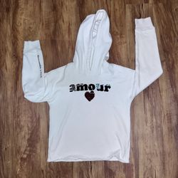 Abercrombie & Fitch kids Size 9/10 Pullover Hoodie Sweatshirt long sleeve White