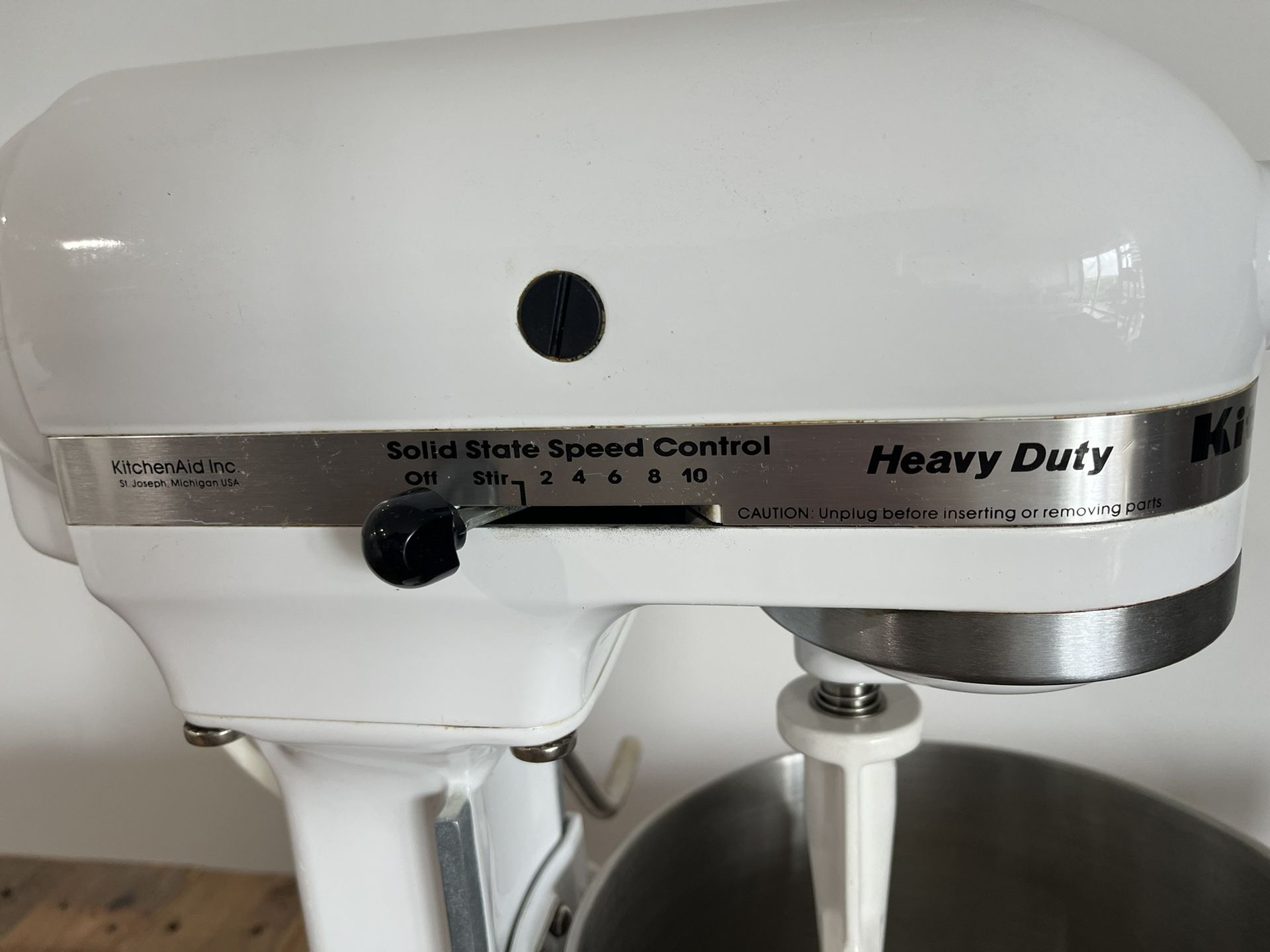 KitchenAid Heavy Duty Stand Mixer 10 Speed, White, 325 Watts (K5SS) with  mixers