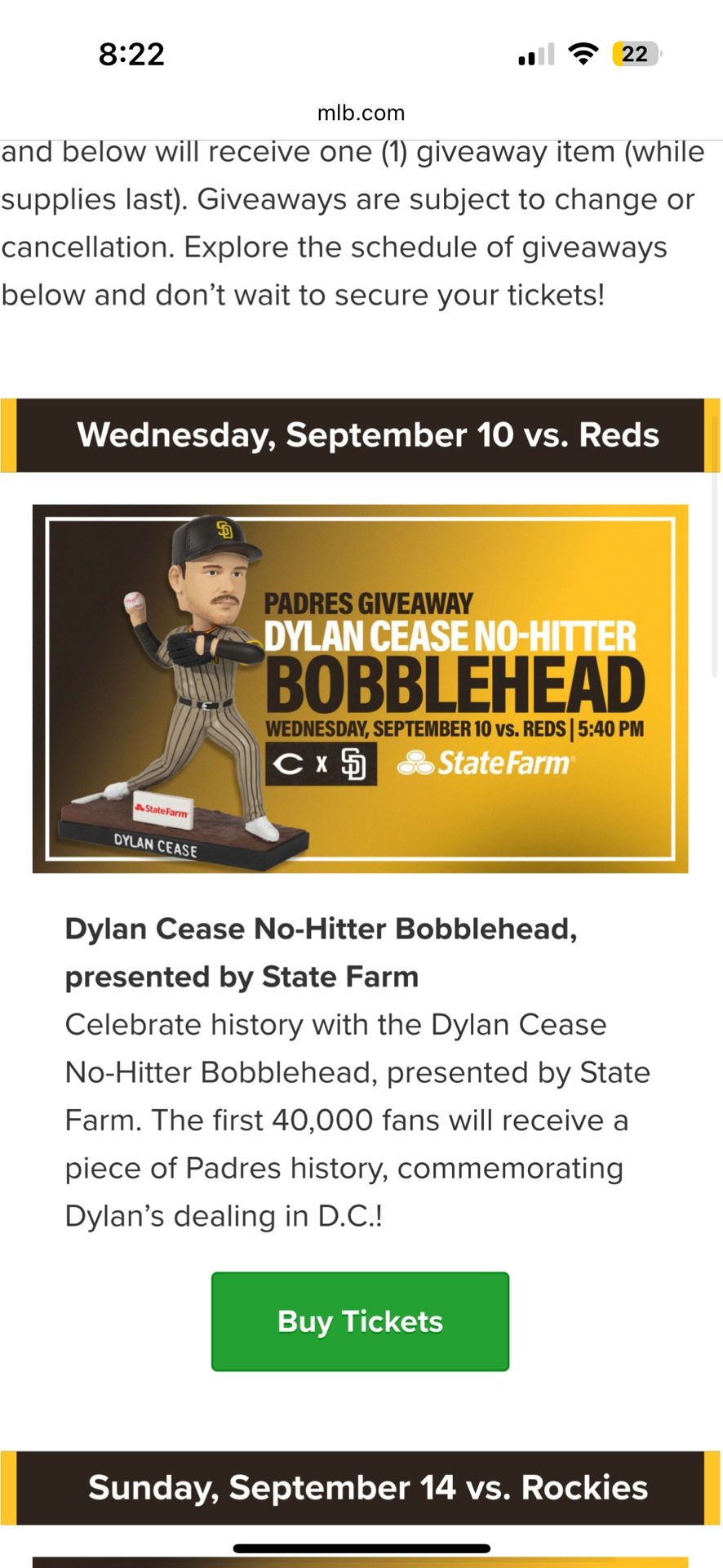 2 Tickets For Wednesday Sep 10th