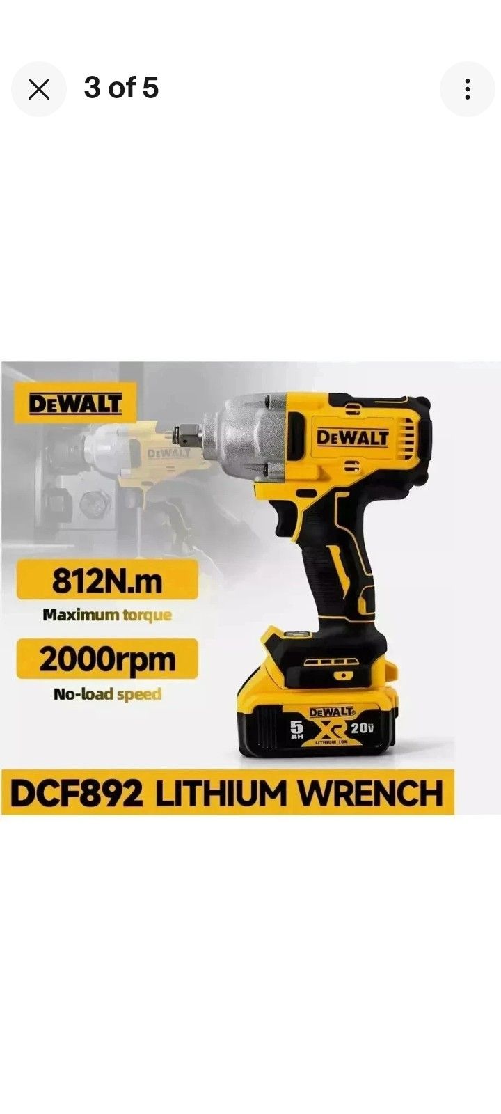 BLACK FRIDAY SPECIAL DEWALT XR DCF892 1/2 IN. HIGH TORQUE IMPACT WRENCH. Serious Enquires.