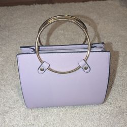 Lavender Mini Handbag with Gold Ring Handles – $10