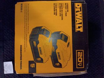 DEWALT 20V Max 5Ah Lithium Ion Battery 2-Pack