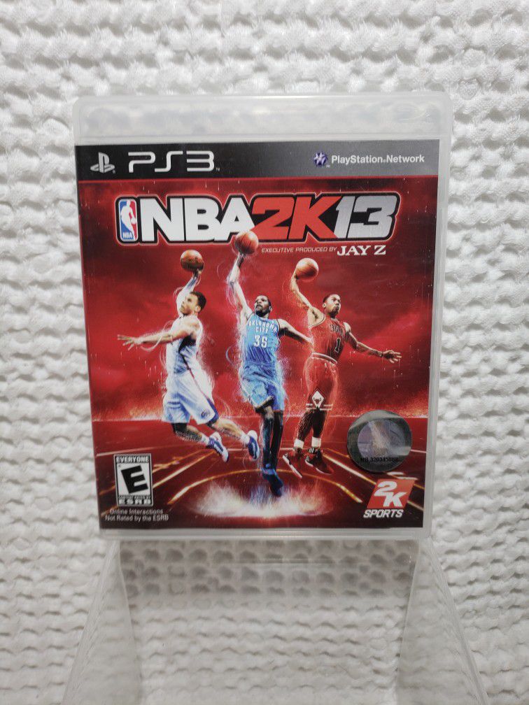 PS3 NBA 2K13 executive produced by JayZ rated E . Like new condition disk are scratch free.  Smoke free home. 