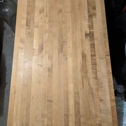 Solid maple butcher block top table