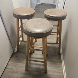 3 Cushioned Bar Stools 