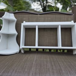 2 White Wooden Shelves