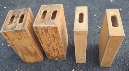 Wooden Plyo Jump Boxes Set of 4 studio apple box