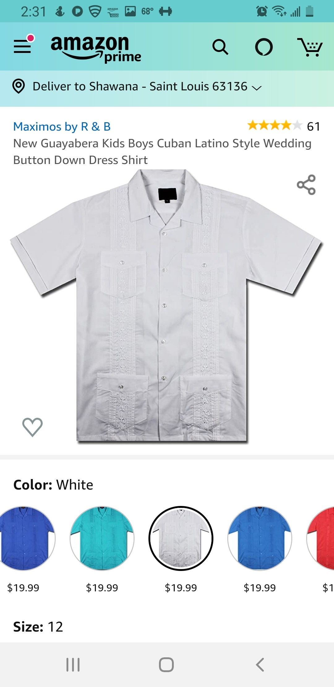Boys white shirt