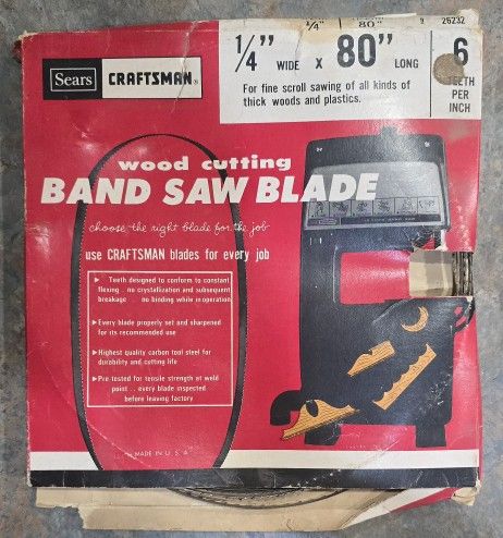 2 vintage Craftsman band saw blades