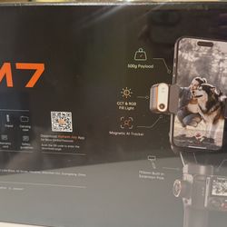 hohem iSteady M7 Gimbal Stabilizer for iPhone Android Smartphone with AI Tracking,3-Axis Phone Gimbal with Fill Light and 1.4" Detachable 