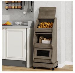 rolling potato and onion storage bin/fruit and vegetable organizer  Storage