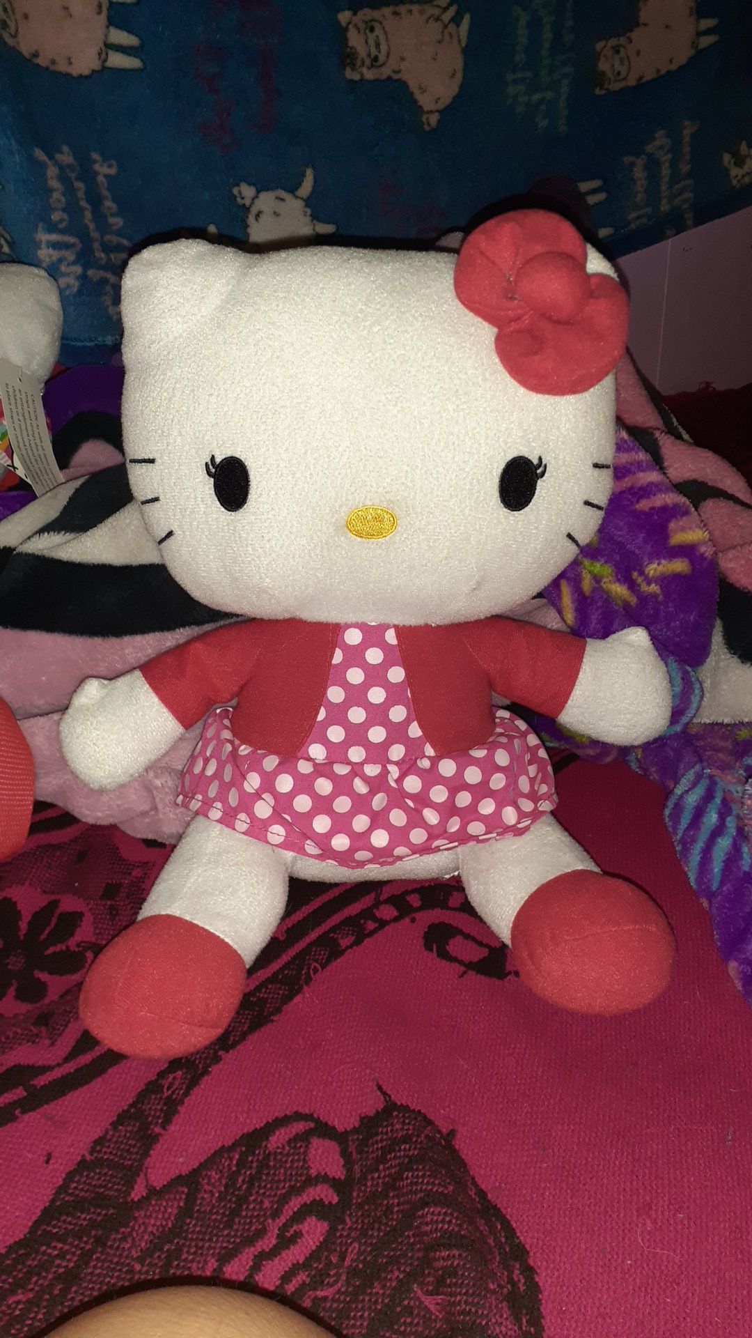 9inch hello kitty polka dot red and white dresss