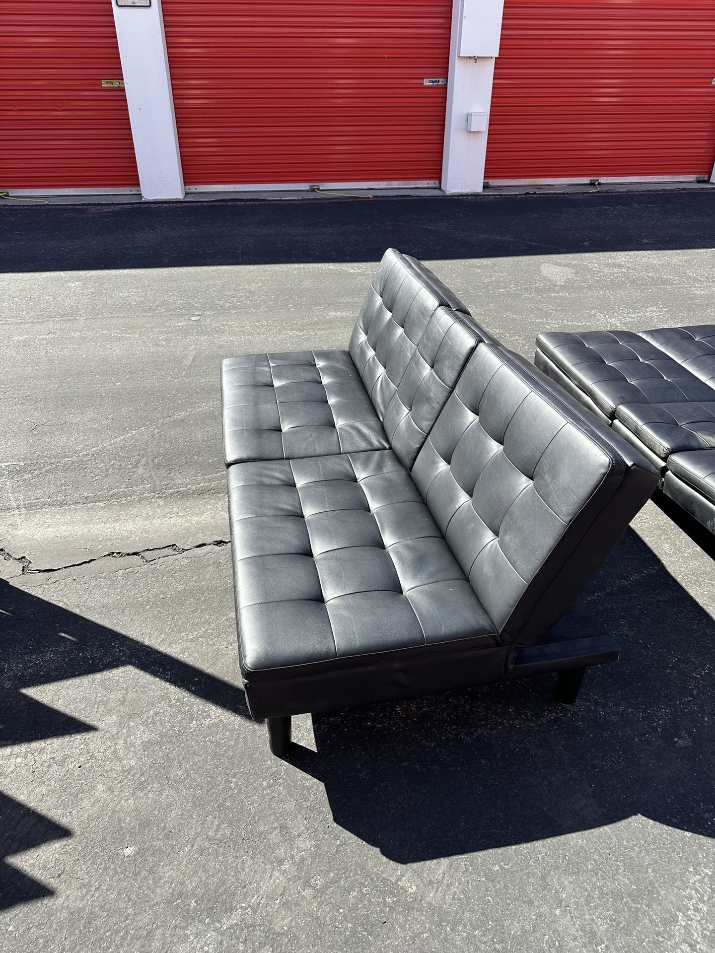 Black Leather Futon Couch