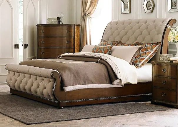Cotswold King Upholstered Sleigh Bed with Box Springs