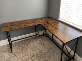 L-Shaped Rustic Office / Computer Workstation Desk