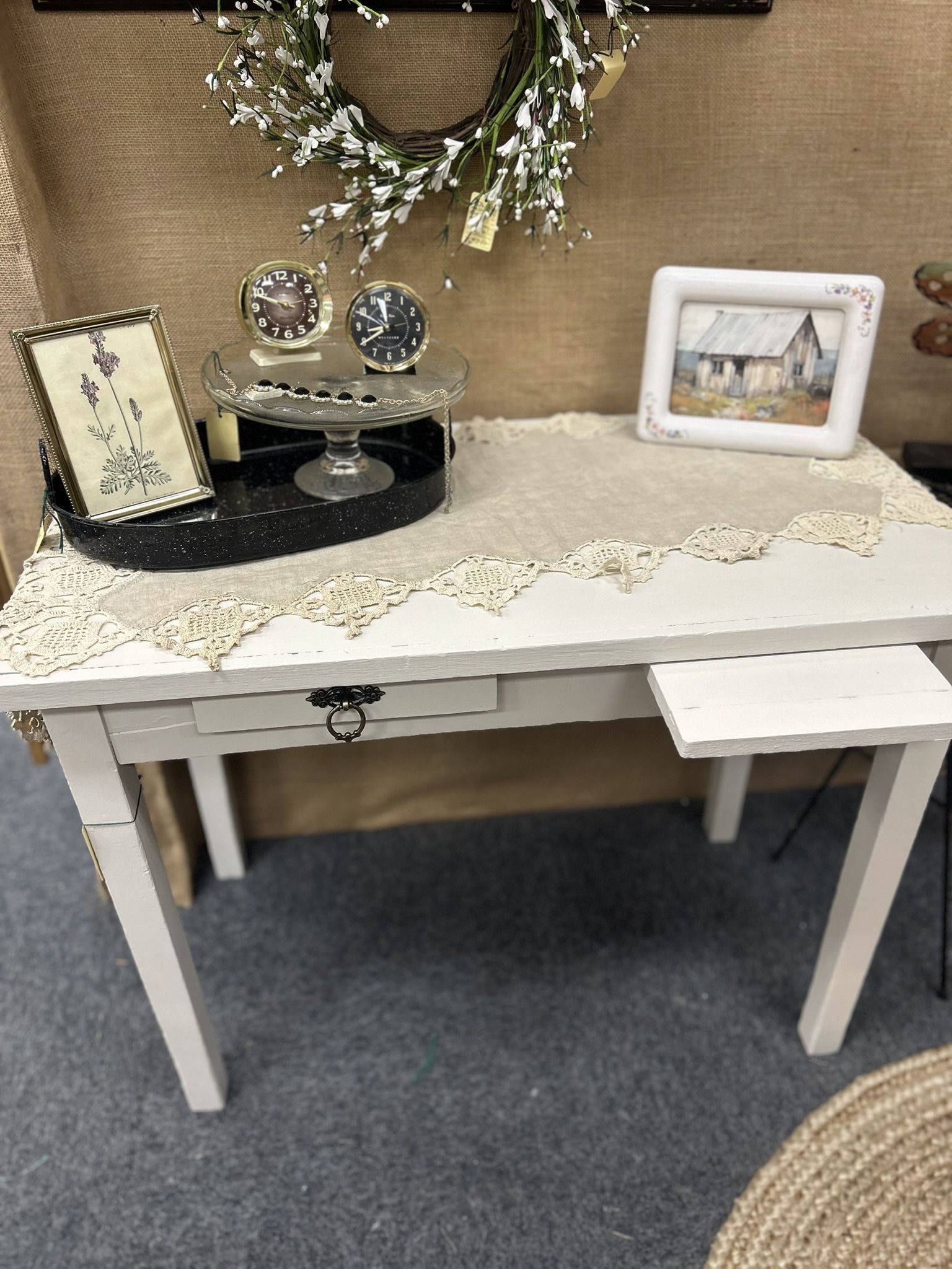 White Desk With Drawer