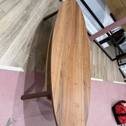 Modern Oval Coffee Table Walnut Finish