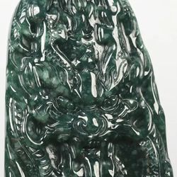 Exquisite, Natural Grade A Jade Jadeite Dragon Pendant.