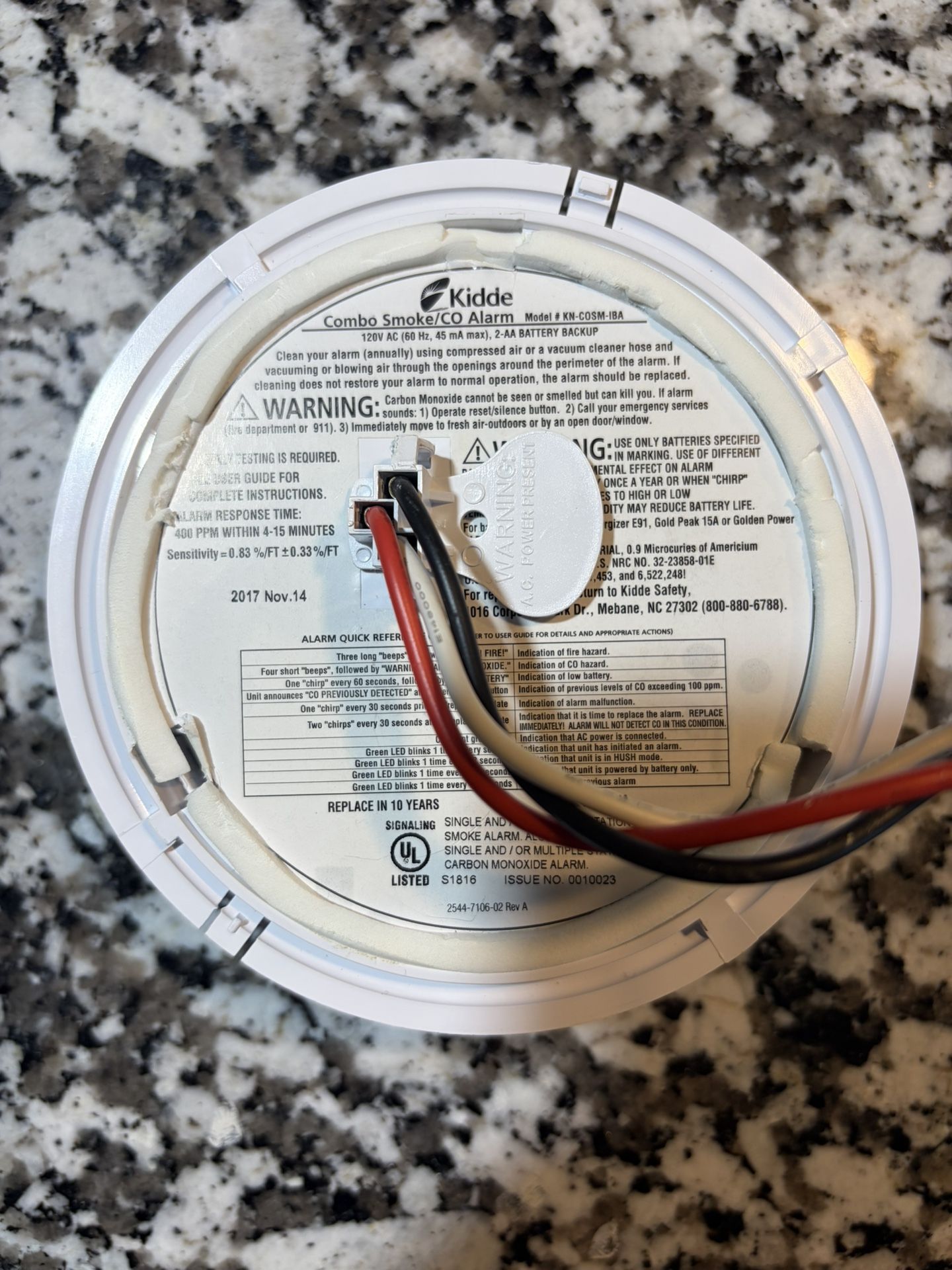 Kidde KN-COSM-IBA Smoke & Carbon Monoxide Alarm – Hardwired with Battery Backup - PARTS