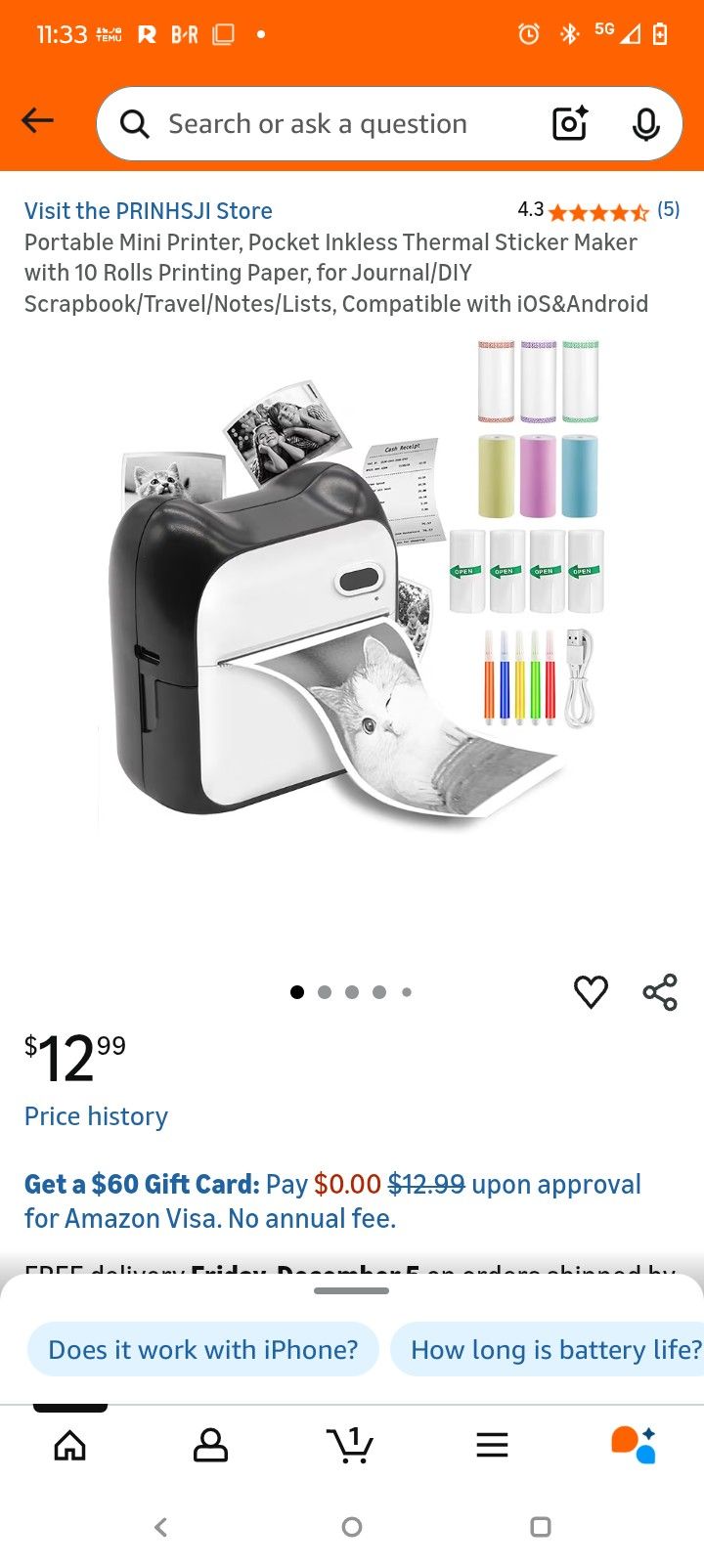 Portable Mini Printer 