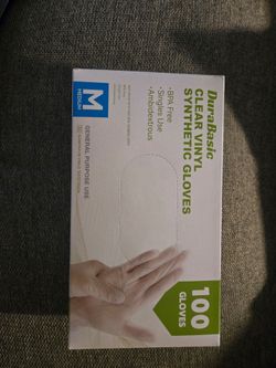 DuraBasic Clear Vinyl Gloves Medium 100-Count
