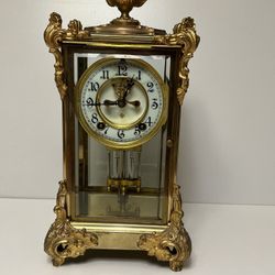 Antique 1904 Ansonia Marquis Crystal Regulator Clock