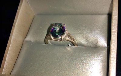 Mystic Topaz Engagement Ring