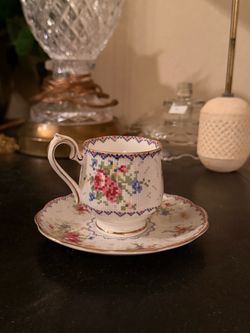 Floral Porcelain Teacup and Saucer Set