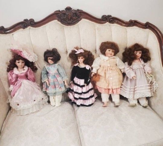 5 Large Porcelain Dolls