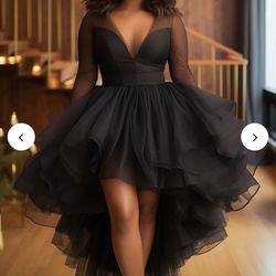 Black tulle dress