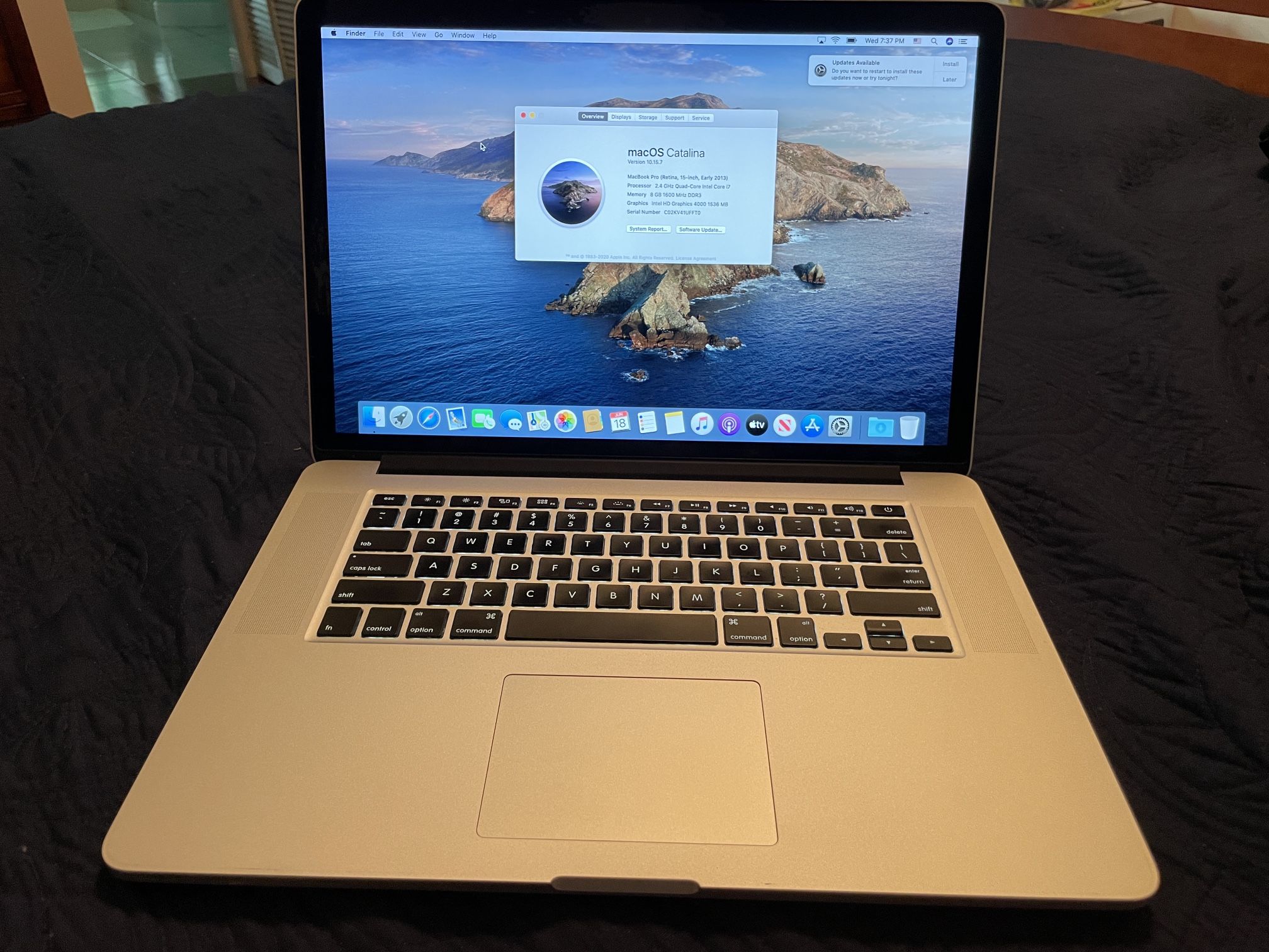 (#22) Apple MacBook Pro "Core i7" 2.4 15" Early 2013, 8 RAM, 256 SSD