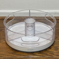 YouCopia Crazy Susan Lazy Susan Organizer, 6 BPA-Free Removable Clear Bins with Handles