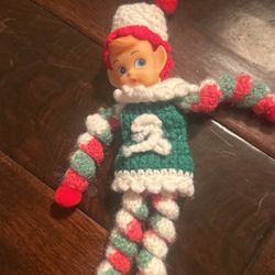 Antique Crocheted Elf Christmas Decoration