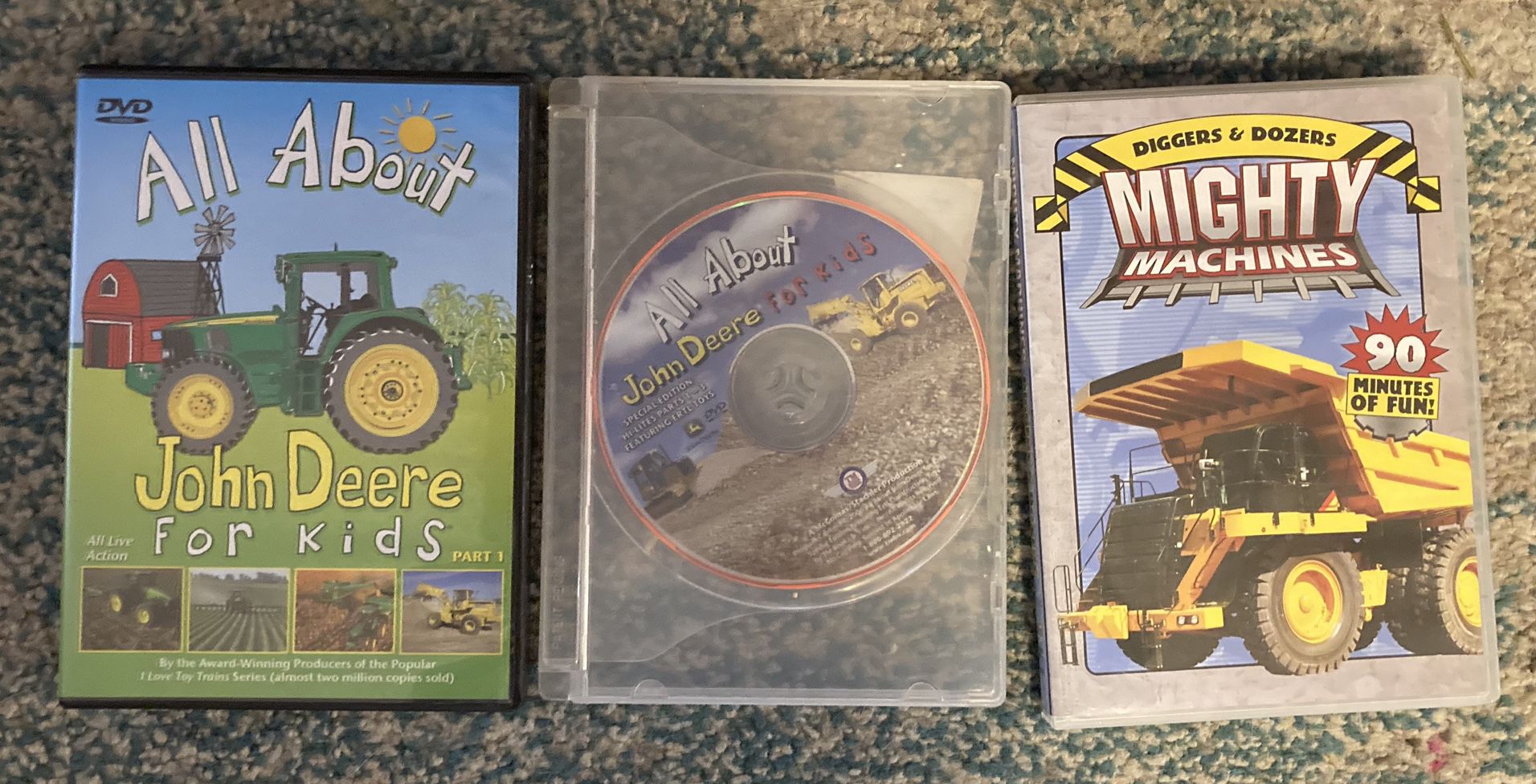 All About John Deere For Kids & Mighty Machines Diggers And Dozers DVDs -3 