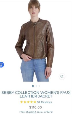 SEBBY COLLECTION WOMEN'S FAUX LEATHER JACKET NEW W/TAGS XXL
