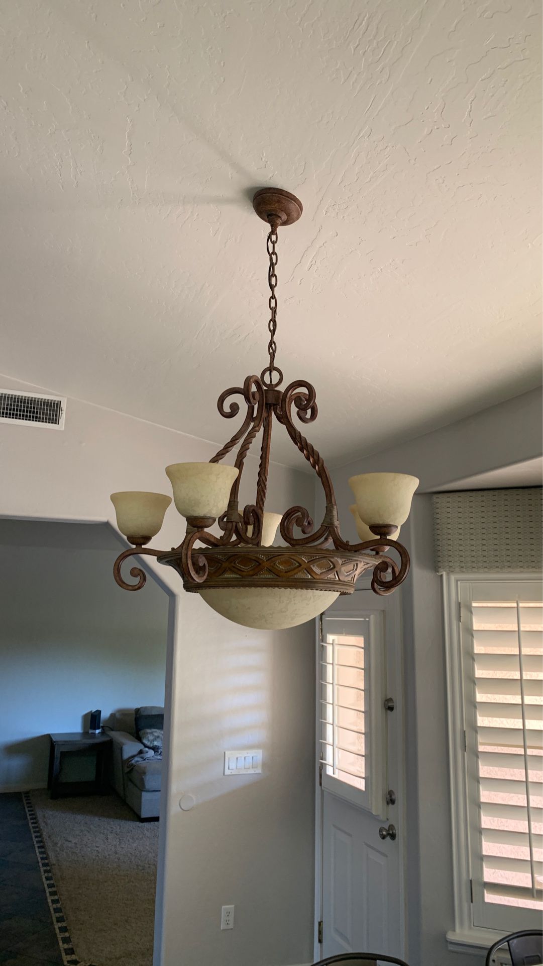 Hanging dining room chandelier