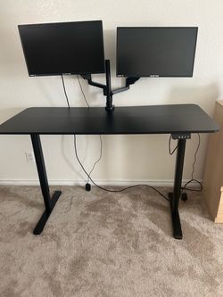 Desk with monitors