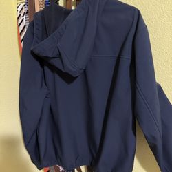 Blue Tommy Hilfiger Hooded Raincoat 