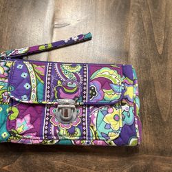 New Vera Bradley HEATHER Pushback Wristlet Purse 